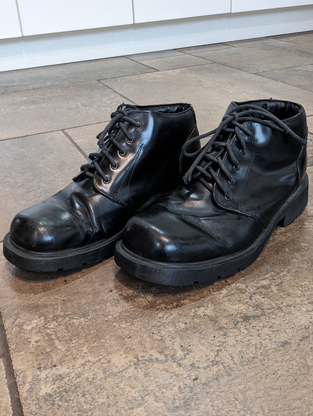 Dr Martens RARE Vintage 90s 8752 Square Toe Grunge Dark Goth Boots Size 9 Black